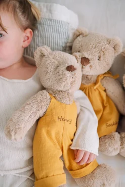 Nana Huchy Personalised Honey Bear Overalls - Mustard Sale